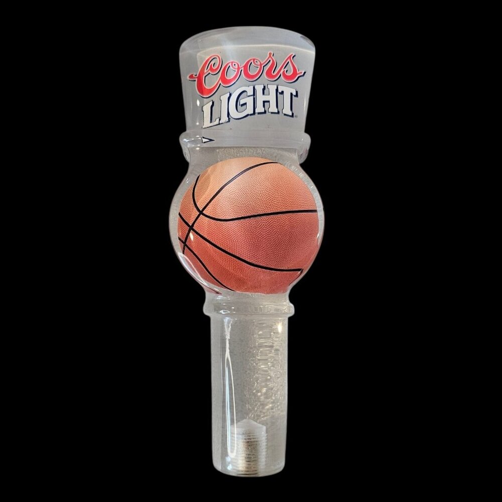COORS‎ LIGHT BASKETBALL Beer Tap Handle Clear Acrylic NBA NCAA Man Cave Garage